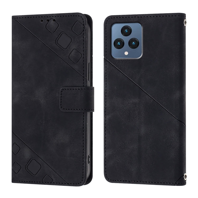For T-Mobile REVVL 6 / 6x 5G Skin-feel Embossed Leather Phone Case