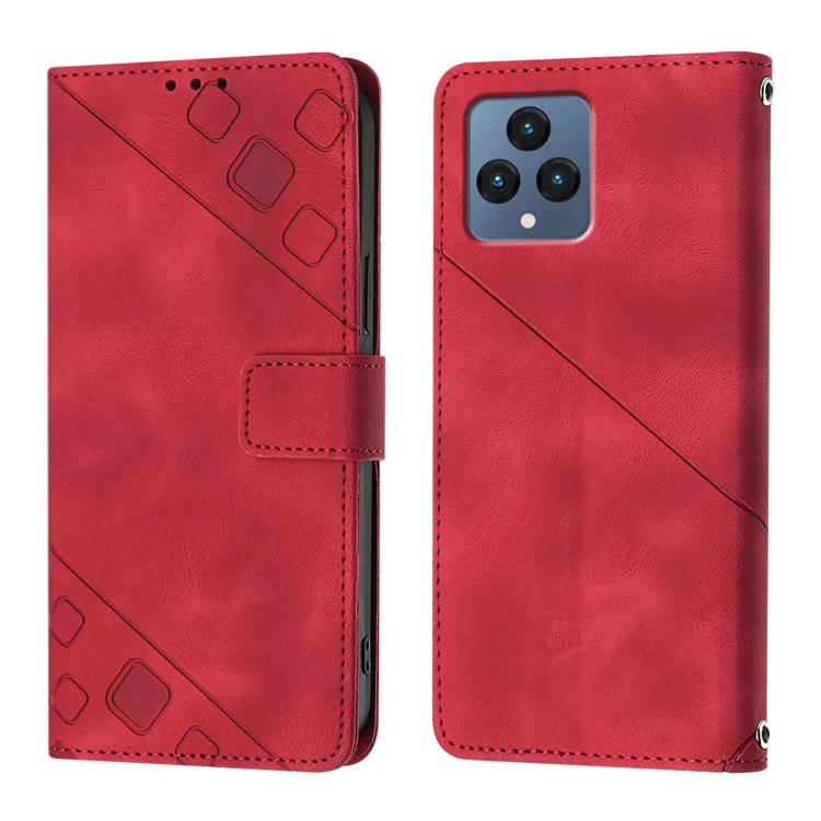 For T-Mobile REVVL 6 / 6x 5G Skin-feel Embossed Leather Phone Case