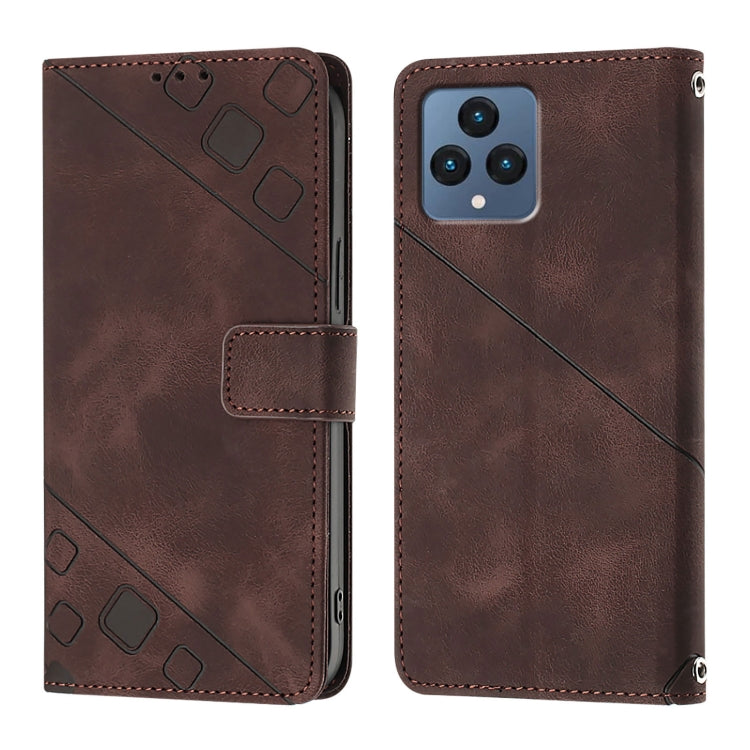 For T-Mobile REVVL 6 / 6x 5G Skin-feel Embossed Leather Phone Case