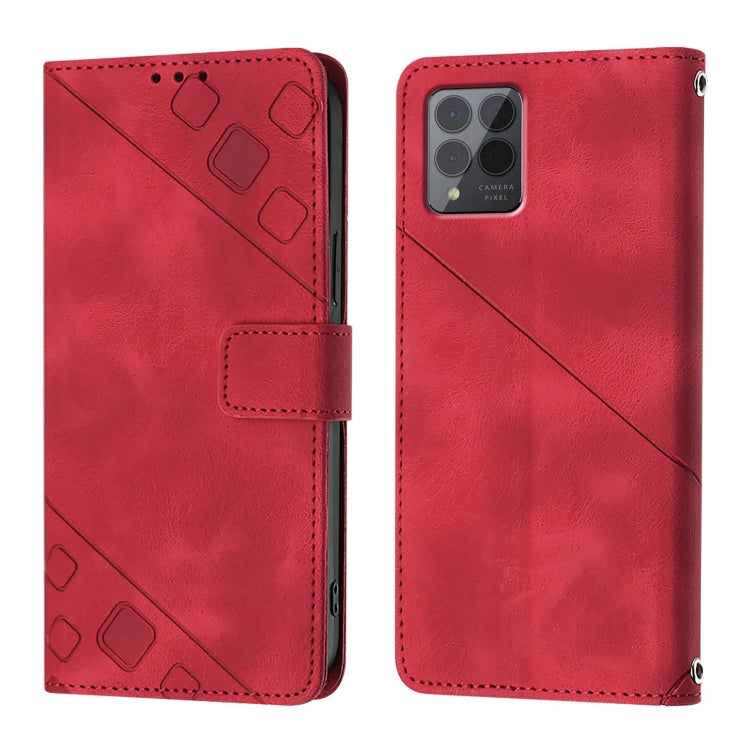 For T-Mobile REVVL 6 Pro / 6x Pro 5G Skin-feel Embossed Leather Phone Case