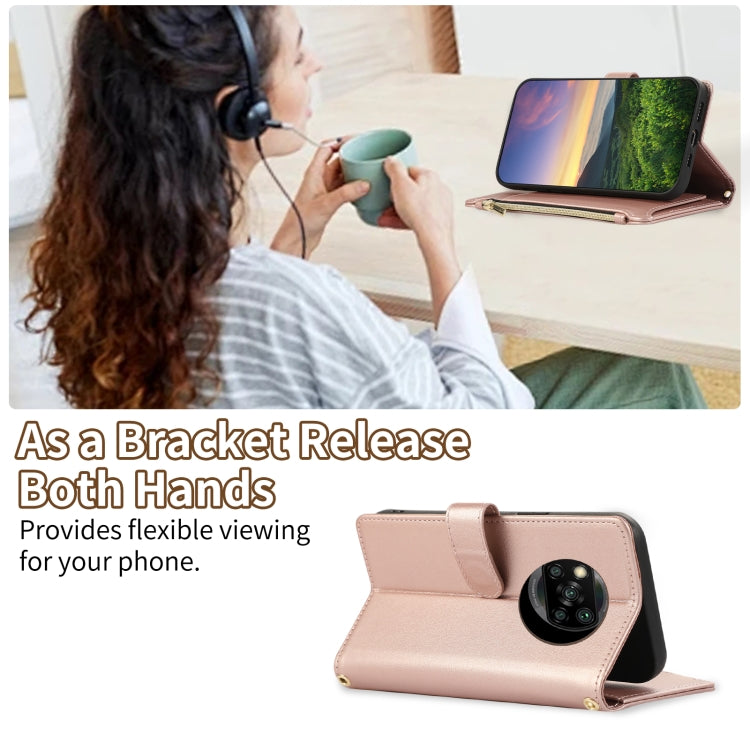For Xiaomi Poco X3 NFC Rhombic Zipper Wallet Leather Phone Case