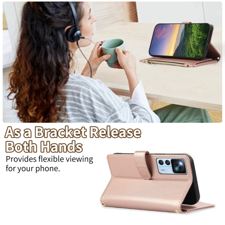 For Xiaomi 12T / 12T Pro Rhombic Zipper Wallet Leather Phone Case
