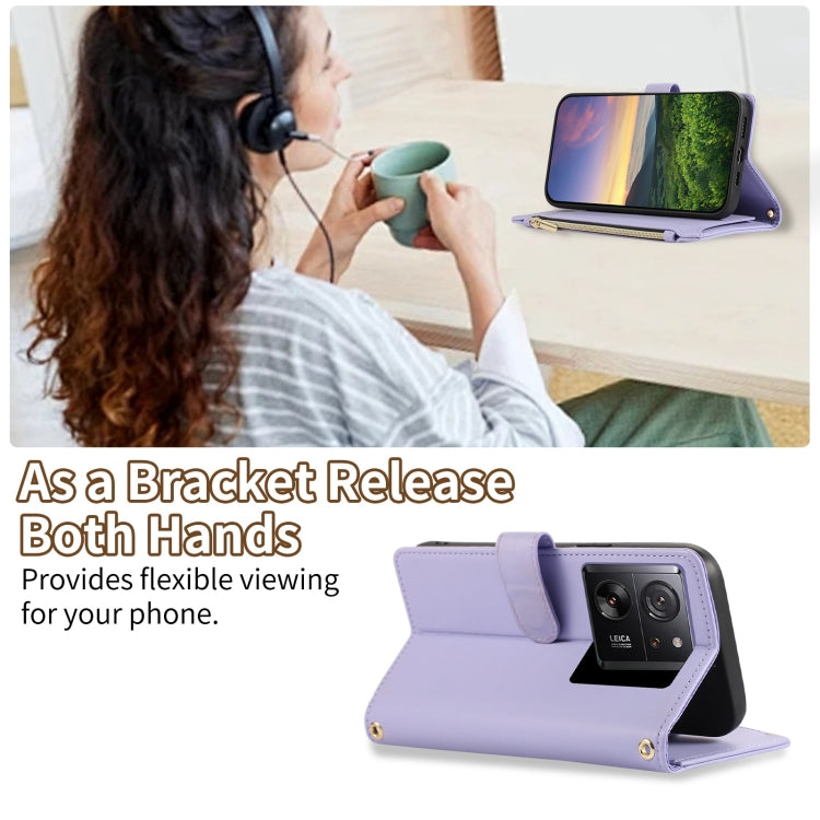 For Xiaomi 13T / 13T Pro Rhombic Zipper Wallet Leather Phone Case