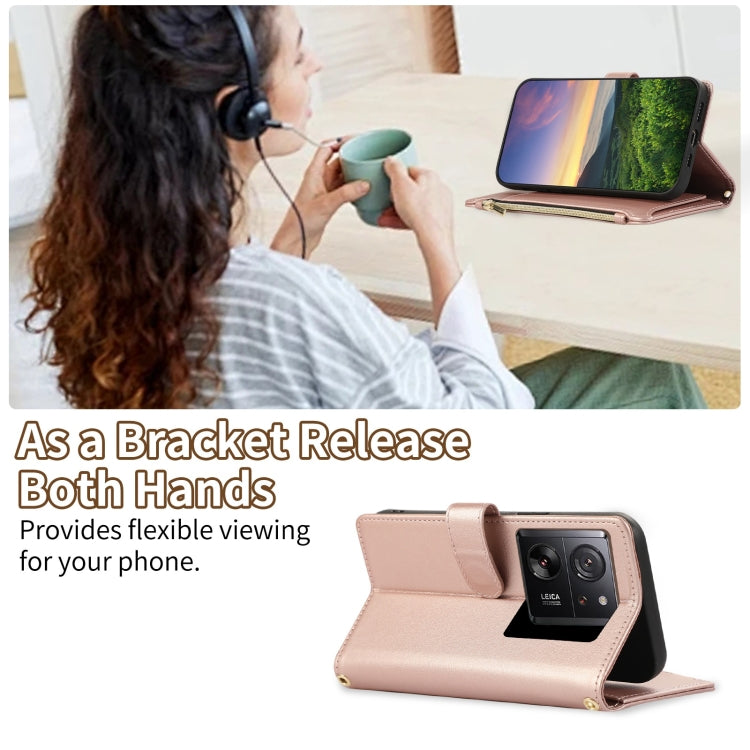 For Xiaomi 13T / 13T Pro Rhombic Zipper Wallet Leather Phone Case