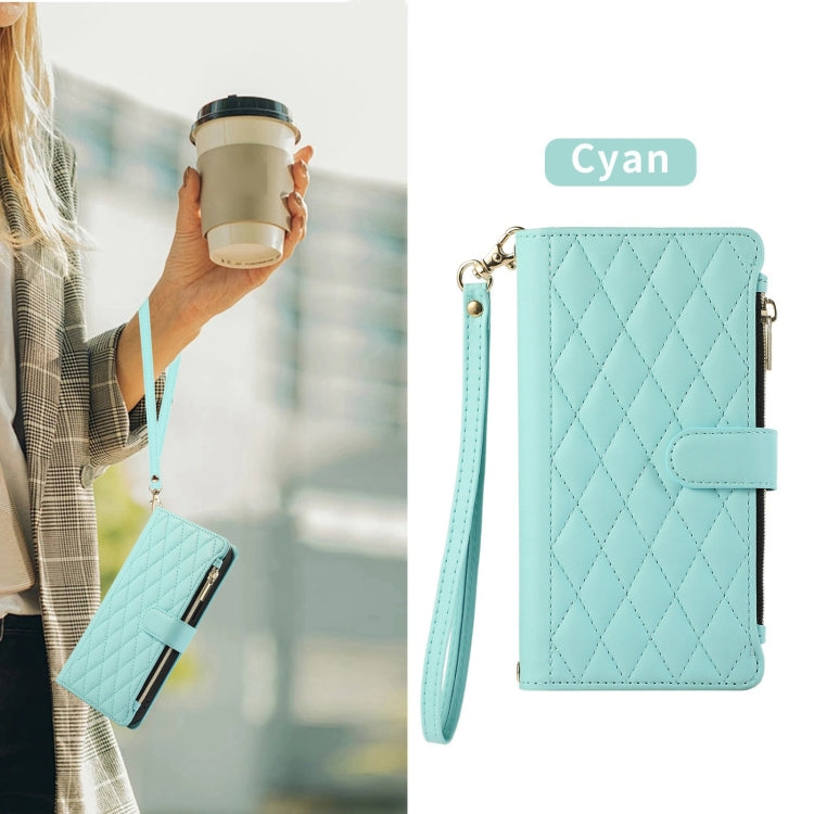 For Redmi Note 13 4G Rhombic Zipper Wallet Leather Phone Case