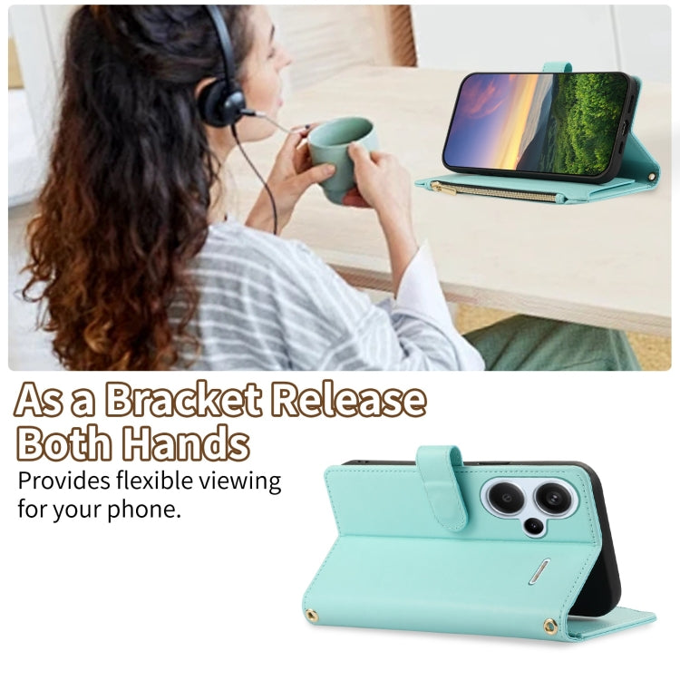 For Redmi Note 13 Pro+ 4G / 5G Rhombic Zipper Wallet Leather Phone Case