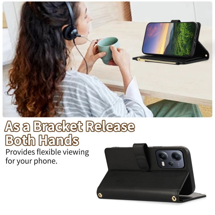 For Redmi Note 12 5G Global Rhombic Zipper Wallet Leather Phone Case