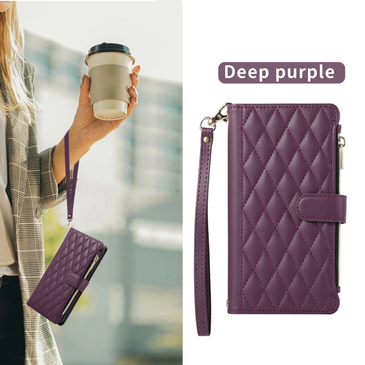 For Redmi Note 13 Pro 4G Rhombic Zipper Wallet Leather Phone Case