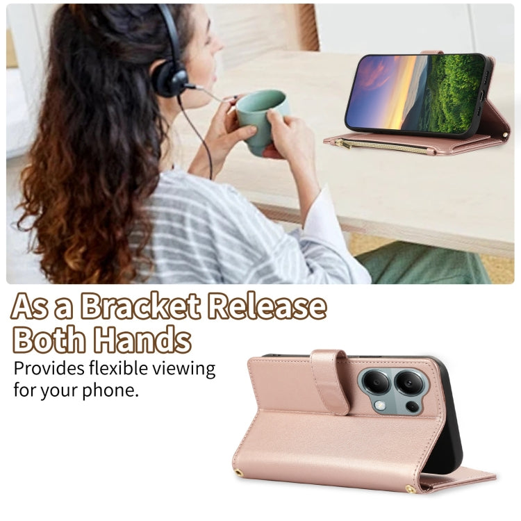For Redmi Note 13 Pro 4G Rhombic Zipper Wallet Leather Phone Case