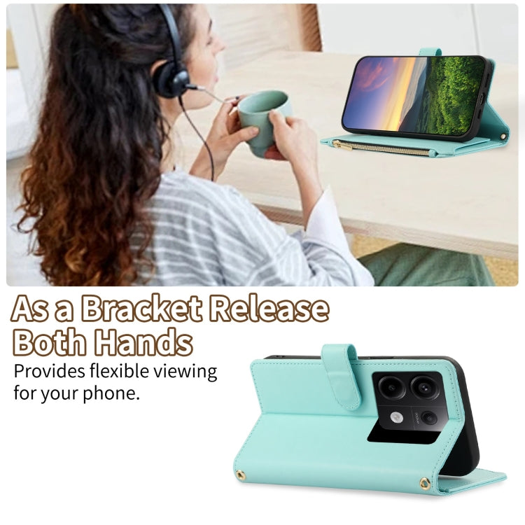 For Redmi Note 13 Pro 5G Rhombic Zipper Wallet Leather Phone Case