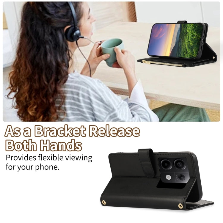 For Redmi Note 13 Pro 5G Rhombic Zipper Wallet Leather Phone Case