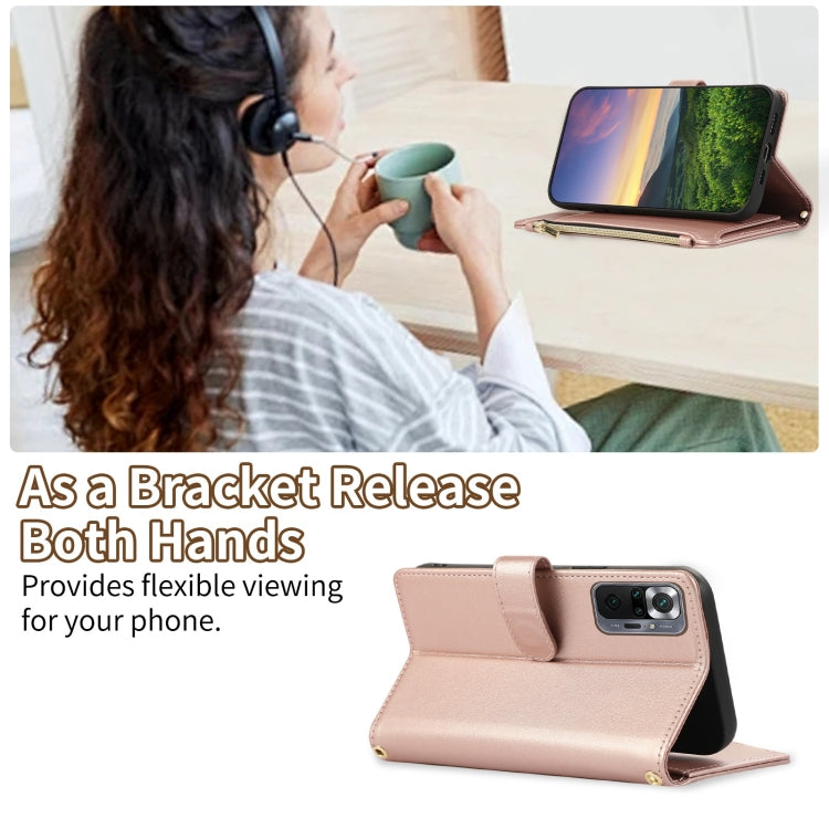 For Redmi Note 10 Pro /10 Pro Max Rhombic Zipper Wallet Leather Phone Case