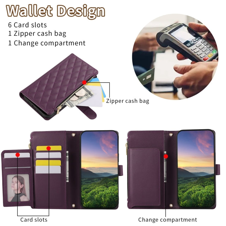 For Redmi Note 11 Pro 4G Rhombic Zipper Wallet Leather Phone Case