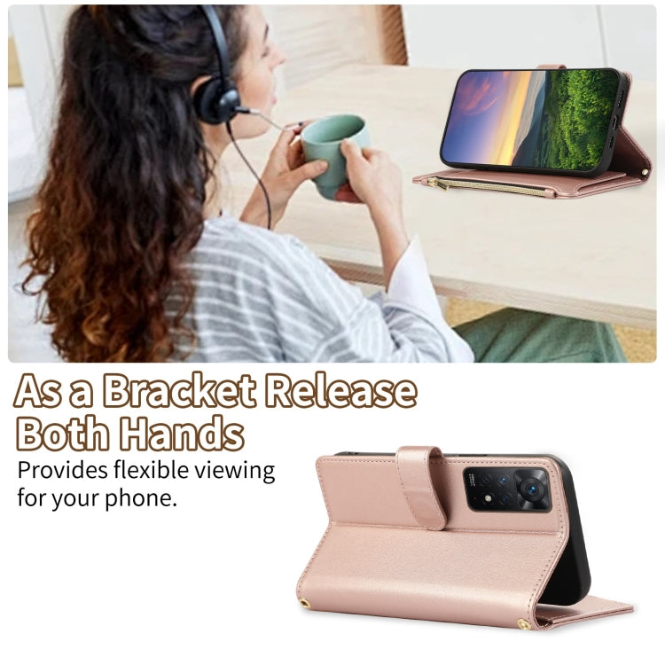For Redmi Note 11 Pro 4G Rhombic Zipper Wallet Leather Phone Case