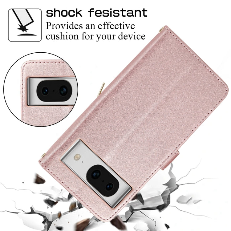 For Google Pixel 8a Rhombic Full Zipper Wallet Leather Phone Case