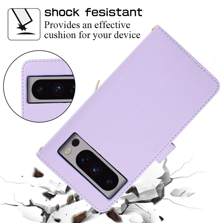 For Google Pixel 8 Pro Rhombic Full Zipper Wallet Leather Phone Case