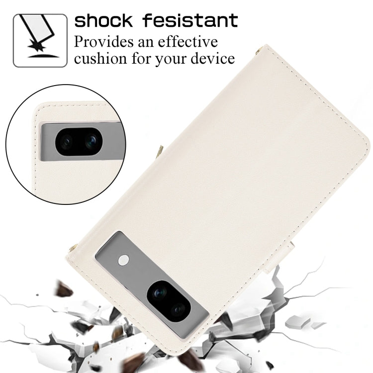 For Google Pixel 7a Rhombic Full Zipper Wallet Leather Phone Case