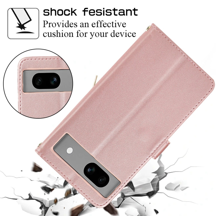 For Google Pixel 7a Rhombic Full Zipper Wallet Leather Phone Case
