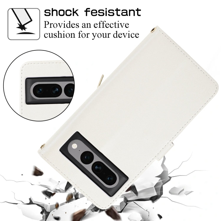 For Google Pixel 7 Pro Rhombic Full Zipper Wallet Leather Phone Case