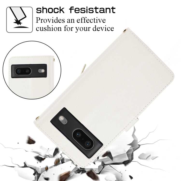 For Google Pixel 7 Rhombic Full Zipper Wallet Leather Phone Case