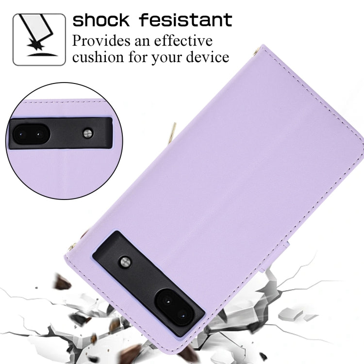 For Google Pixel 6a Rhombic Full Zipper Wallet Leather Phone Case