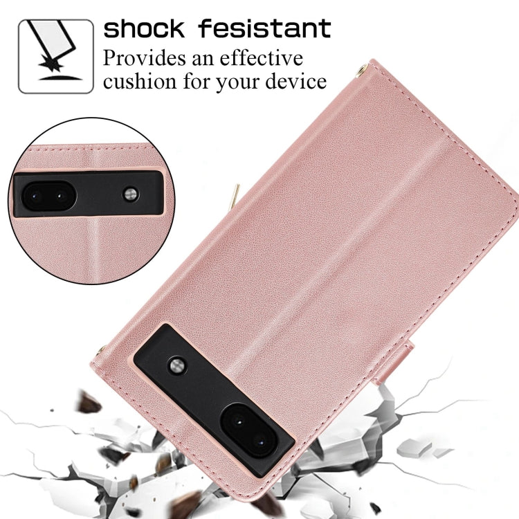 For Google Pixel 6a Rhombic Full Zipper Wallet Leather Phone Case