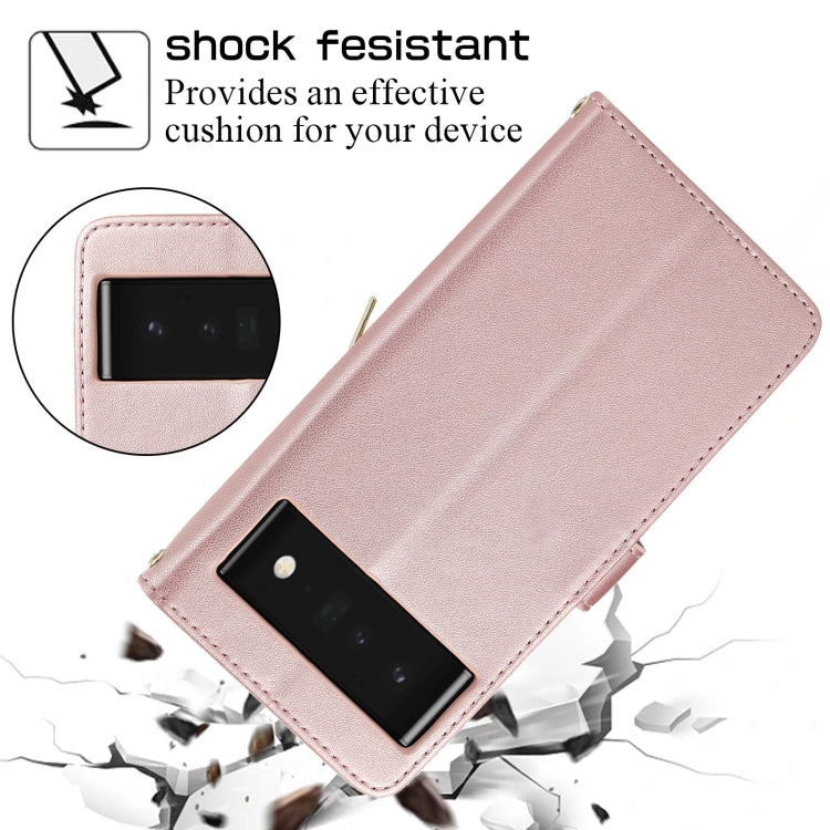 For Google Pixel 6 Pro Rhombic Full Zipper Wallet Leather Phone Case