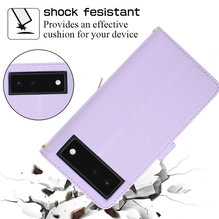 For Google Pixel 6 Rhombic Full Zipper Wallet Leather Phone Case