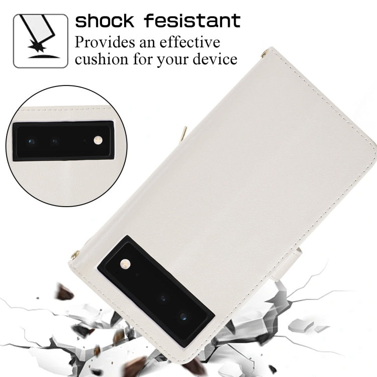 For Google Pixel 6 Rhombic Full Zipper Wallet Leather Phone Case
