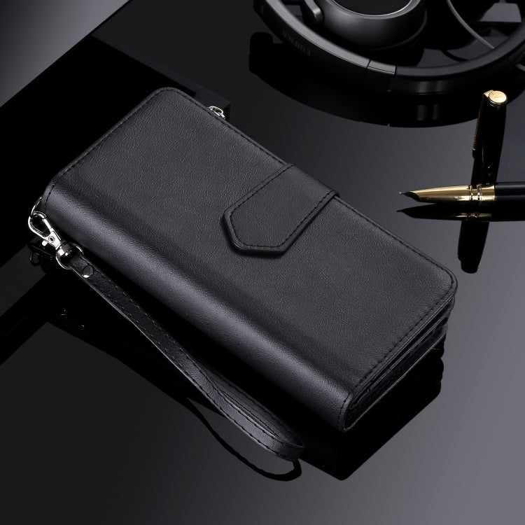 For iPhone 16 Pro Max Solid Color 2 in 1 Zipper Shockproof Phone Case
