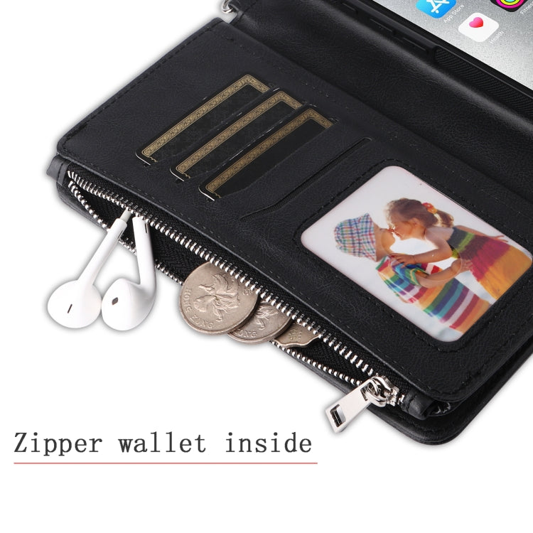 For iPhone 16 Pro Max Solid Color 2 in 1 Zipper Shockproof Phone Case