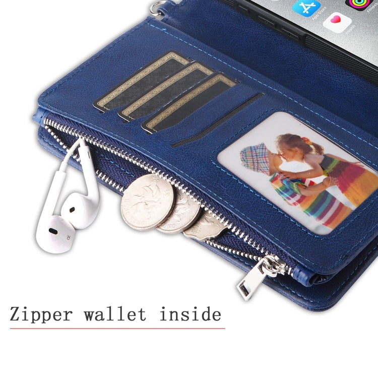 For iPhone 16 Pro Max Solid Color 2 in 1 Zipper Shockproof Phone Case