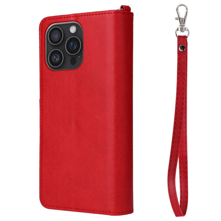 For iPhone 16 Pro Max Solid Color 2 in 1 Zipper Shockproof Phone Case