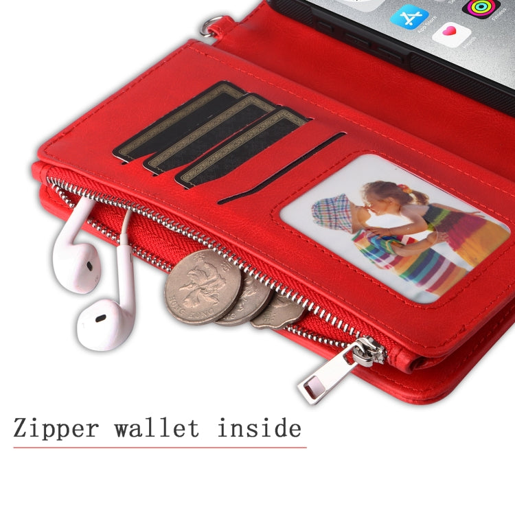 For iPhone 16 Pro Max Solid Color 2 in 1 Zipper Shockproof Phone Case