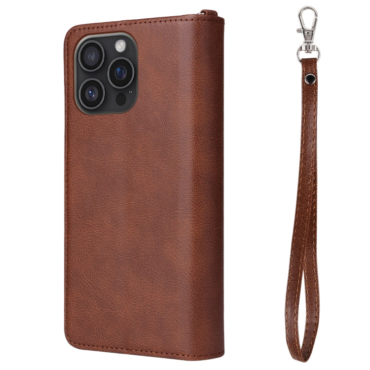 For iPhone 16 Pro Max Solid Color 2 in 1 Zipper Shockproof Phone Case