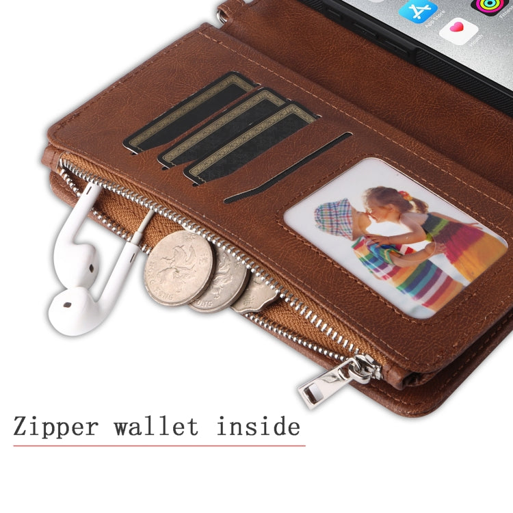 For iPhone 16 Pro Max Solid Color 2 in 1 Zipper Shockproof Phone Case