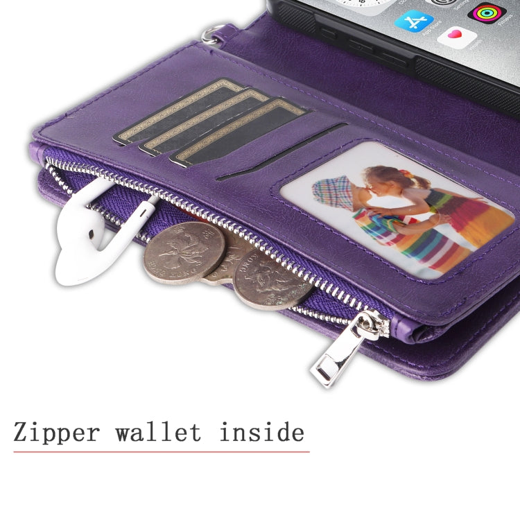For iPhone 16 Pro Max Solid Color 2 in 1 Zipper Shockproof Phone Case