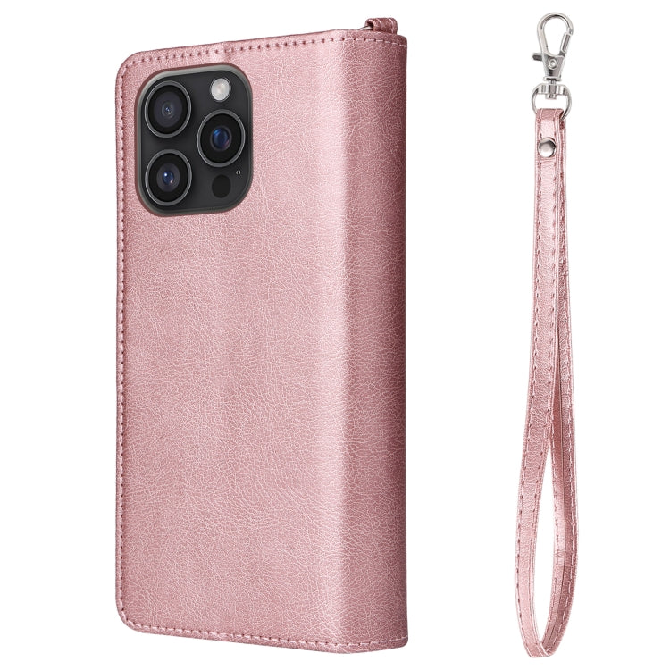 For iPhone 16 Pro Max Solid Color 2 in 1 Zipper Shockproof Phone Case