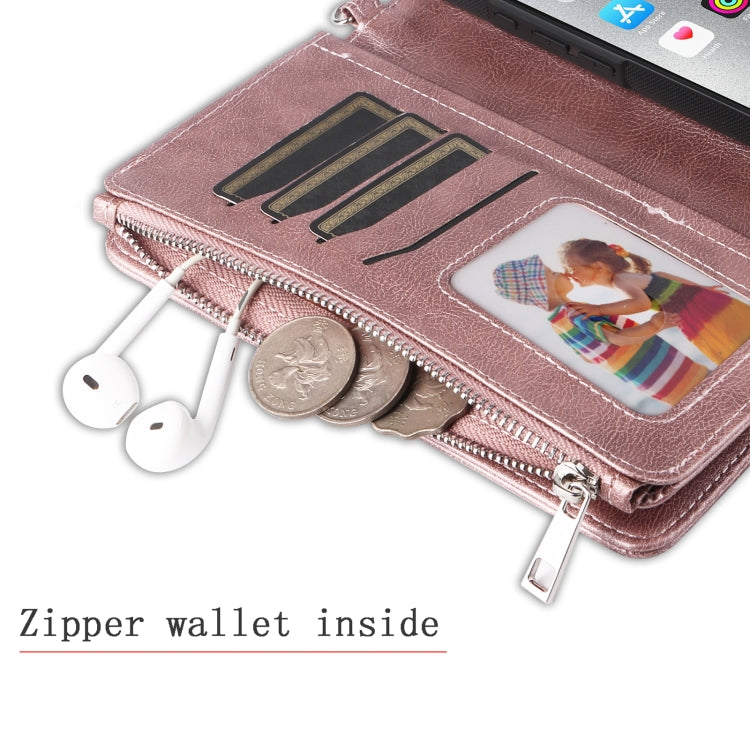 For iPhone 16 Pro Max Solid Color 2 in 1 Zipper Shockproof Phone Case