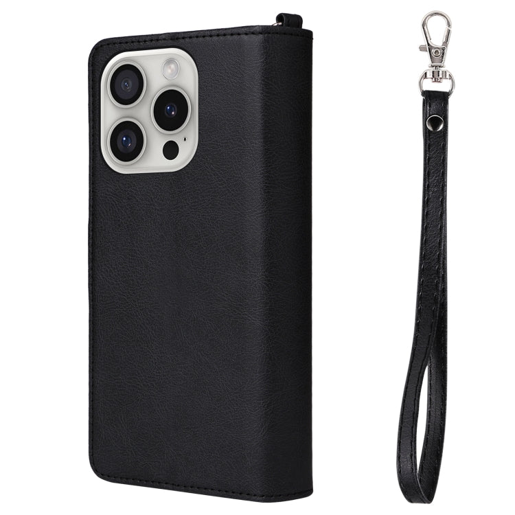 For iPhone 16 Pro Solid Color 2 in 1 Zipper Shockproof Phone Case