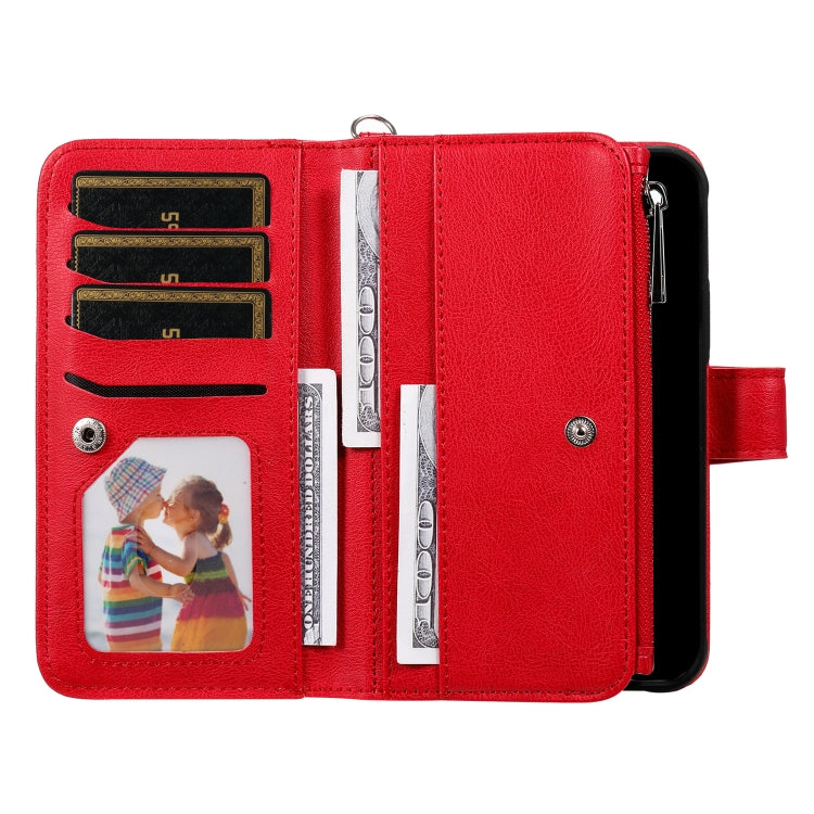 For iPhone 16 Pro Solid Color 2 in 1 Zipper Shockproof Phone Case