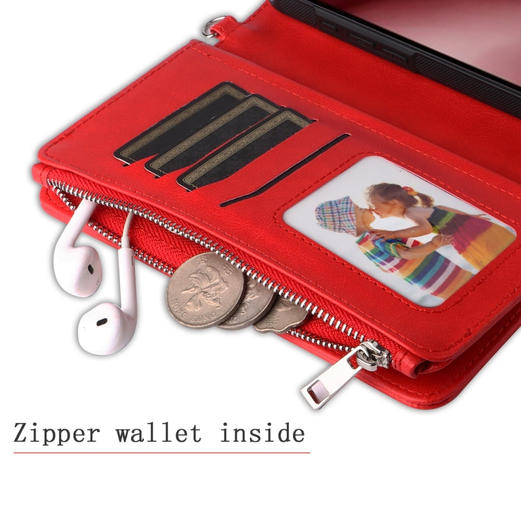 For iPhone 16 Pro Solid Color 2 in 1 Zipper Shockproof Phone Case