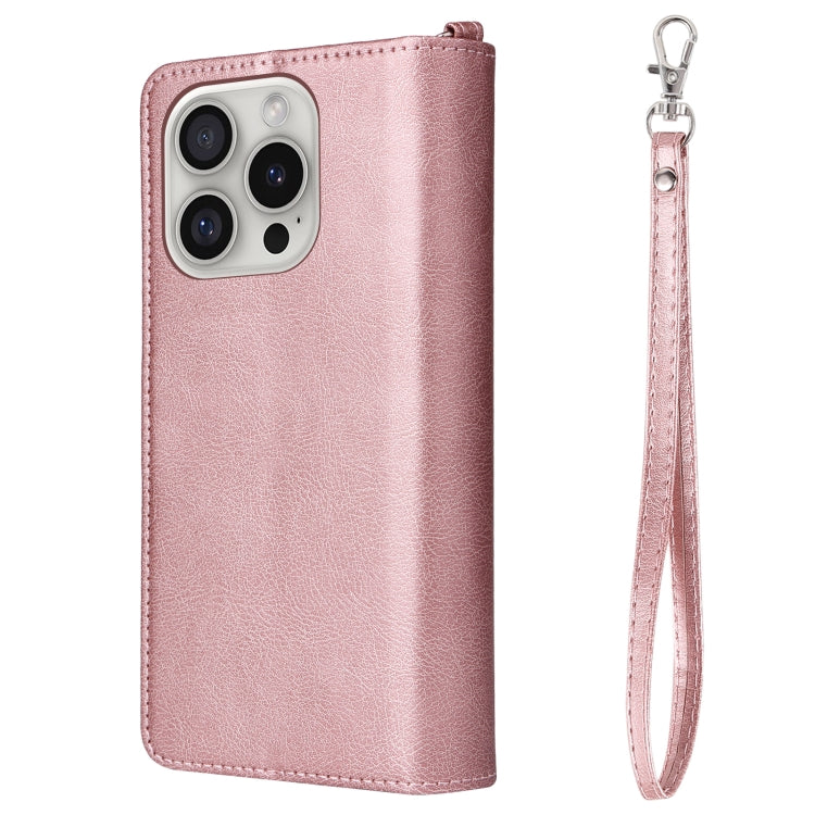 For iPhone 16 Pro Solid Color 2 in 1 Zipper Shockproof Phone Case