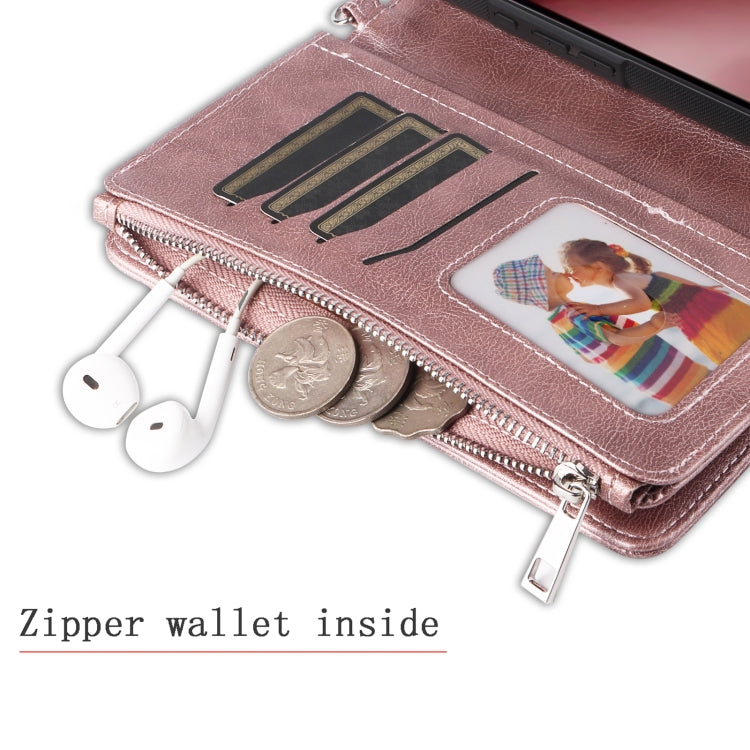 For iPhone 16 Pro Solid Color 2 in 1 Zipper Shockproof Phone Case
