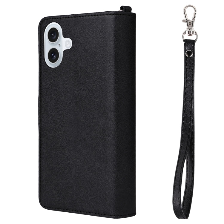 For iPhone 16 Plus Solid Color 2 in 1 Zipper Shockproof Phone Case