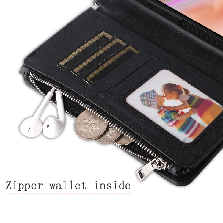 For iPhone 16 Plus Solid Color 2 in 1 Zipper Shockproof Phone Case