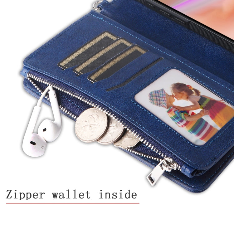 For iPhone 16 Plus Solid Color 2 in 1 Zipper Shockproof Phone Case