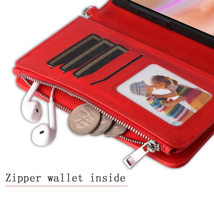 For iPhone 16 Plus Solid Color 2 in 1 Zipper Shockproof Phone Case