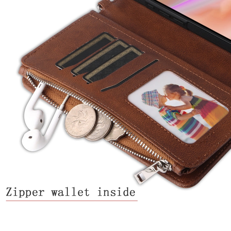 For iPhone 16 Plus Solid Color 2 in 1 Zipper Shockproof Phone Case