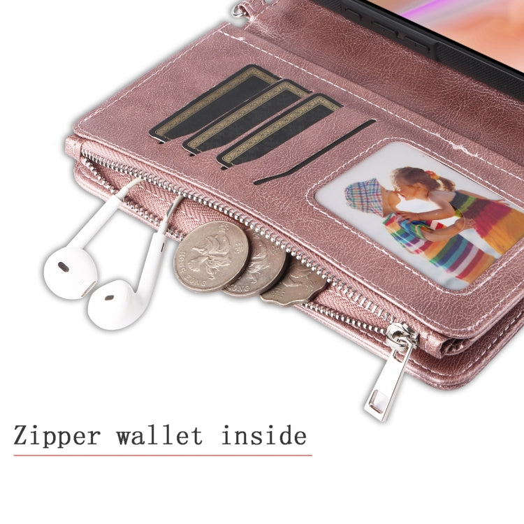 For iPhone 16 Plus Solid Color 2 in 1 Zipper Shockproof Phone Case